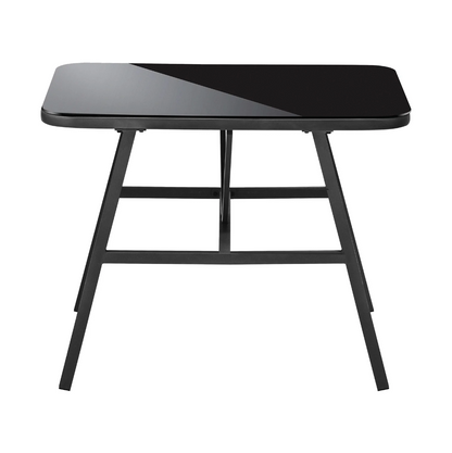 OPS-AQUA-TB-GY Livsip Outdoor Dining Side Table Glass Tabletop Grey