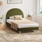 BF-B-MUNA-KS-SP-GN-AB Oikiture Bed Frame King Single Size Boucle Fabric Arched Beds Platform