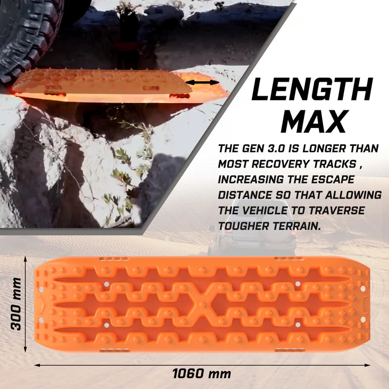 AU-XBRT016 X-BULL 2PCS Recovery Tracks Snow Tracks Mud tracks 4WD With 4PC mounting bolts