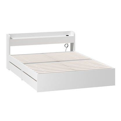 BF-MEXI-Q-WH-ABC Queen White Cassandra Bed with USB Port & Drawers