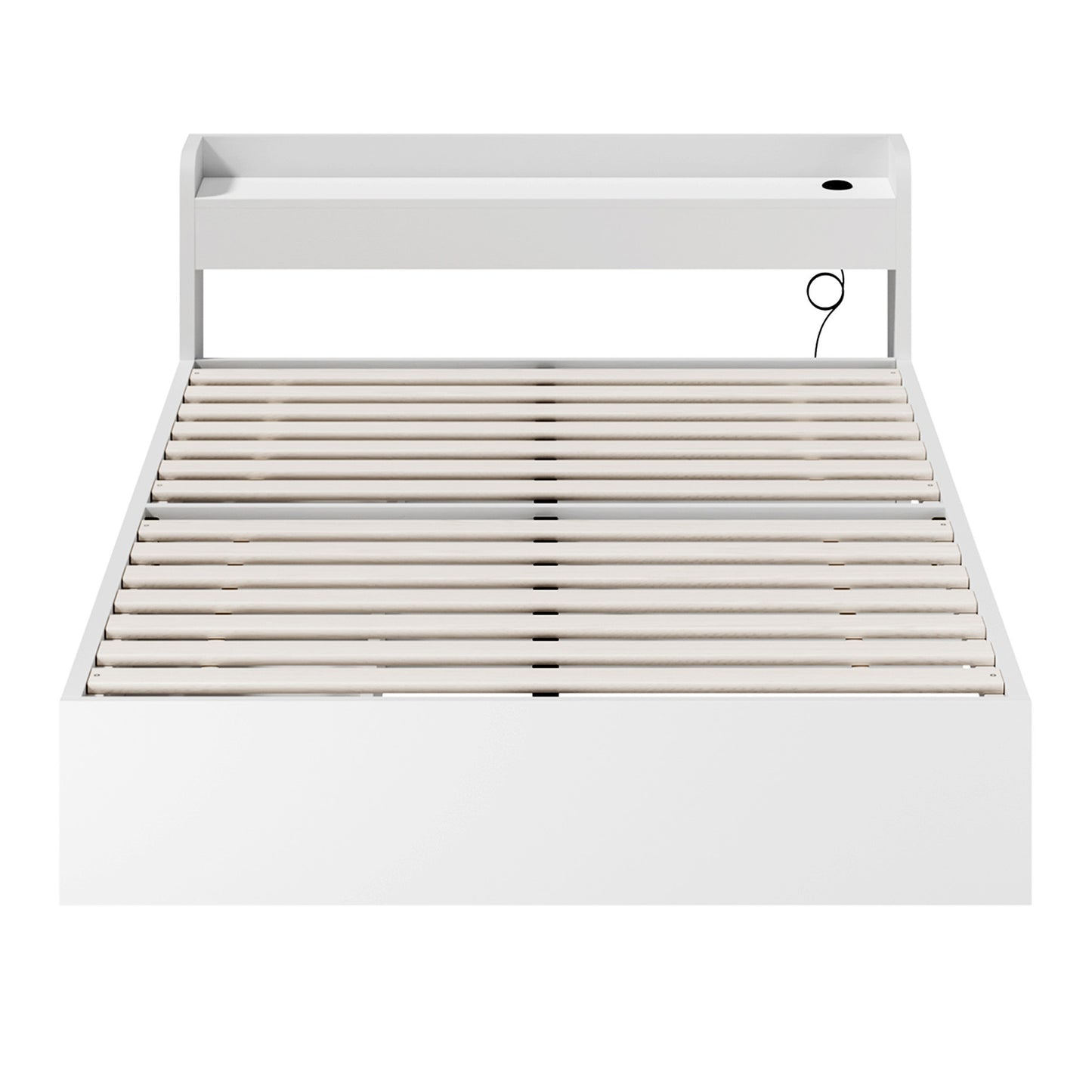 BF-MEXI-Q-WH-ABC Queen White Cassandra Bed with USB Port & Drawers