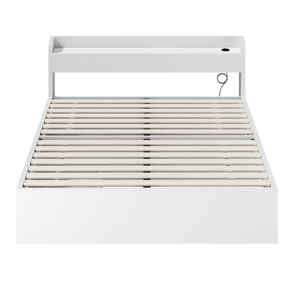 BF-MEXI-Q-WH-ABC Queen White Cassandra Bed with USB Port & Drawers