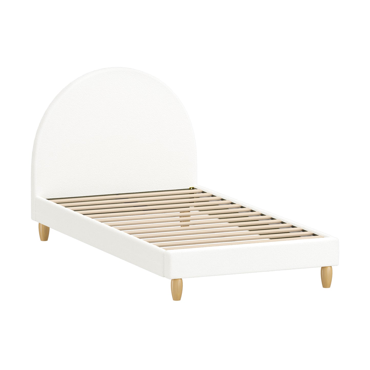 BF-B-MUNA-S-SP-WH-AB White Seraphine Boucle Bed