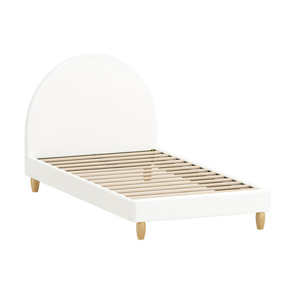 BF-B-MUNA-S-SP-WH-AB White Seraphine Boucle Bed