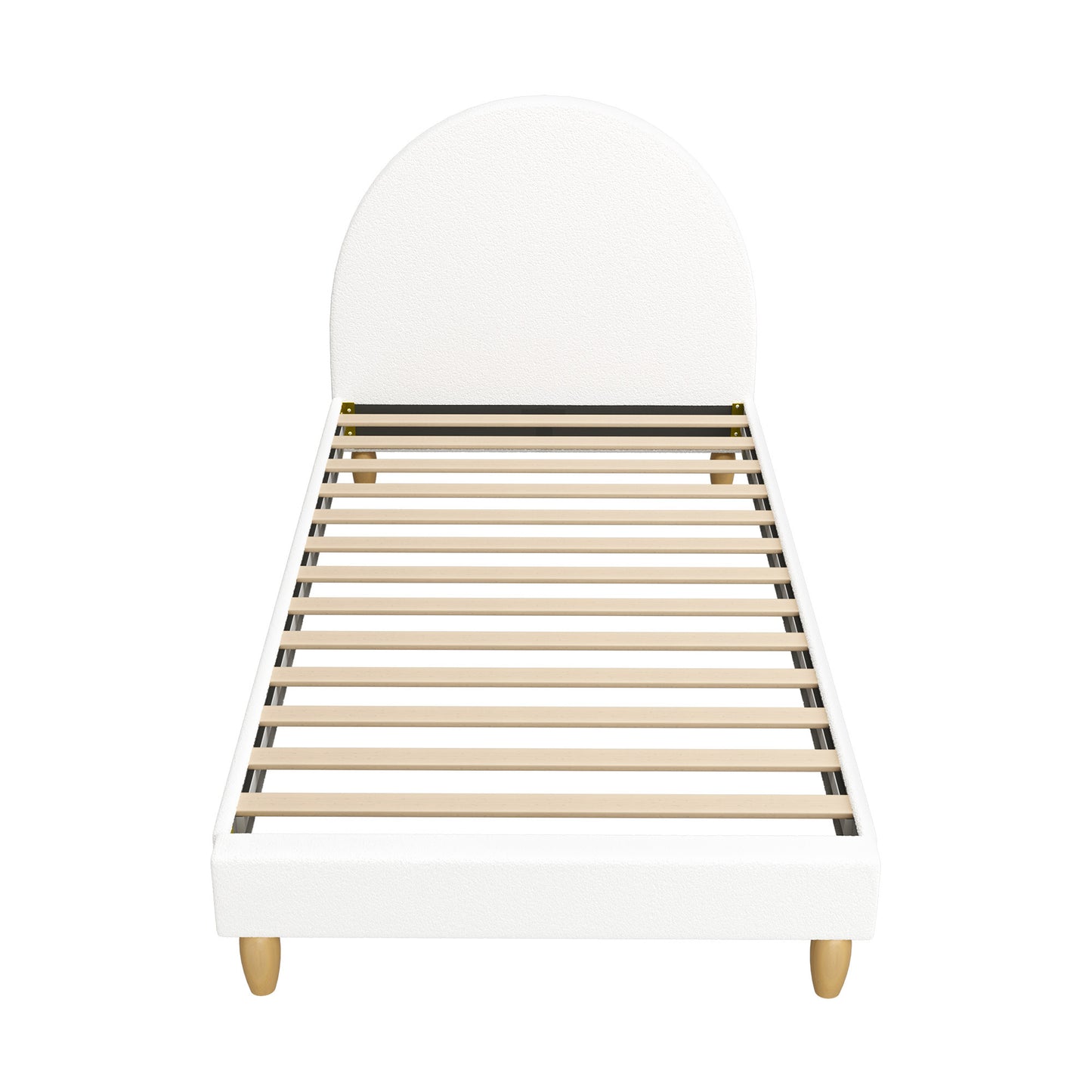 BF-B-MUNA-S-SP-WH-AB White Seraphine Boucle Bed