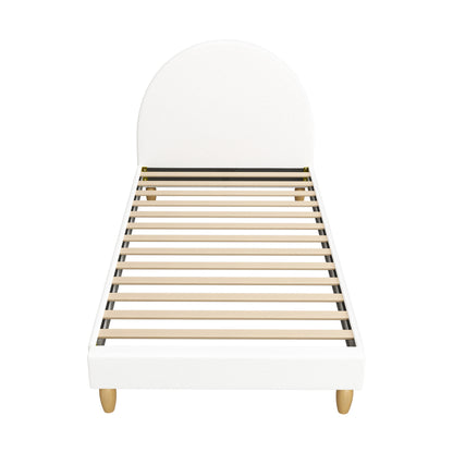 BF-B-MUNA-S-SP-WH-AB White Seraphine Boucle Bed