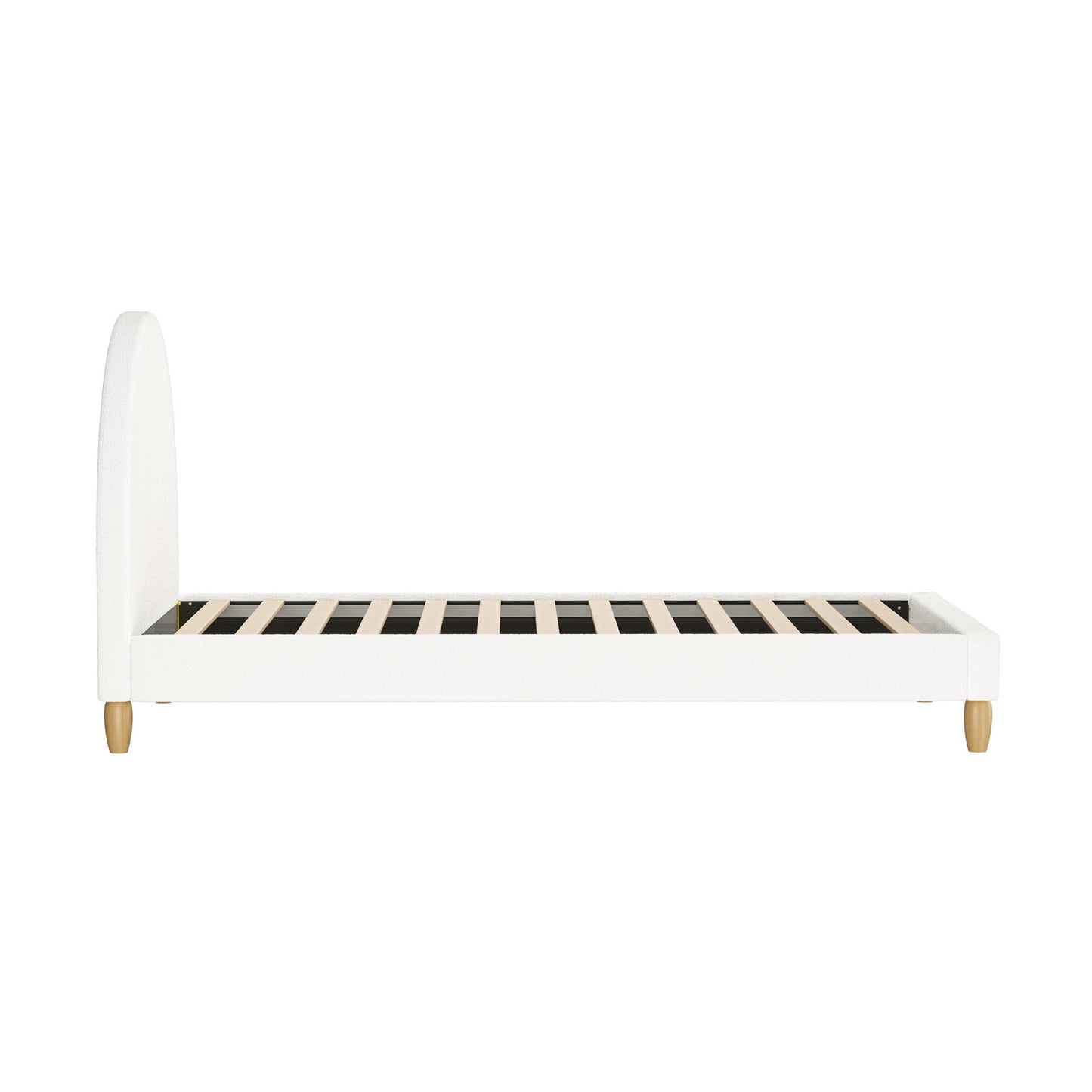 BF-B-MUNA-S-SP-WH-AB White Seraphine Boucle Bed