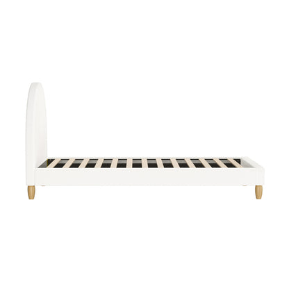 BF-B-MUNA-S-SP-WH-AB White Seraphine Boucle Bed