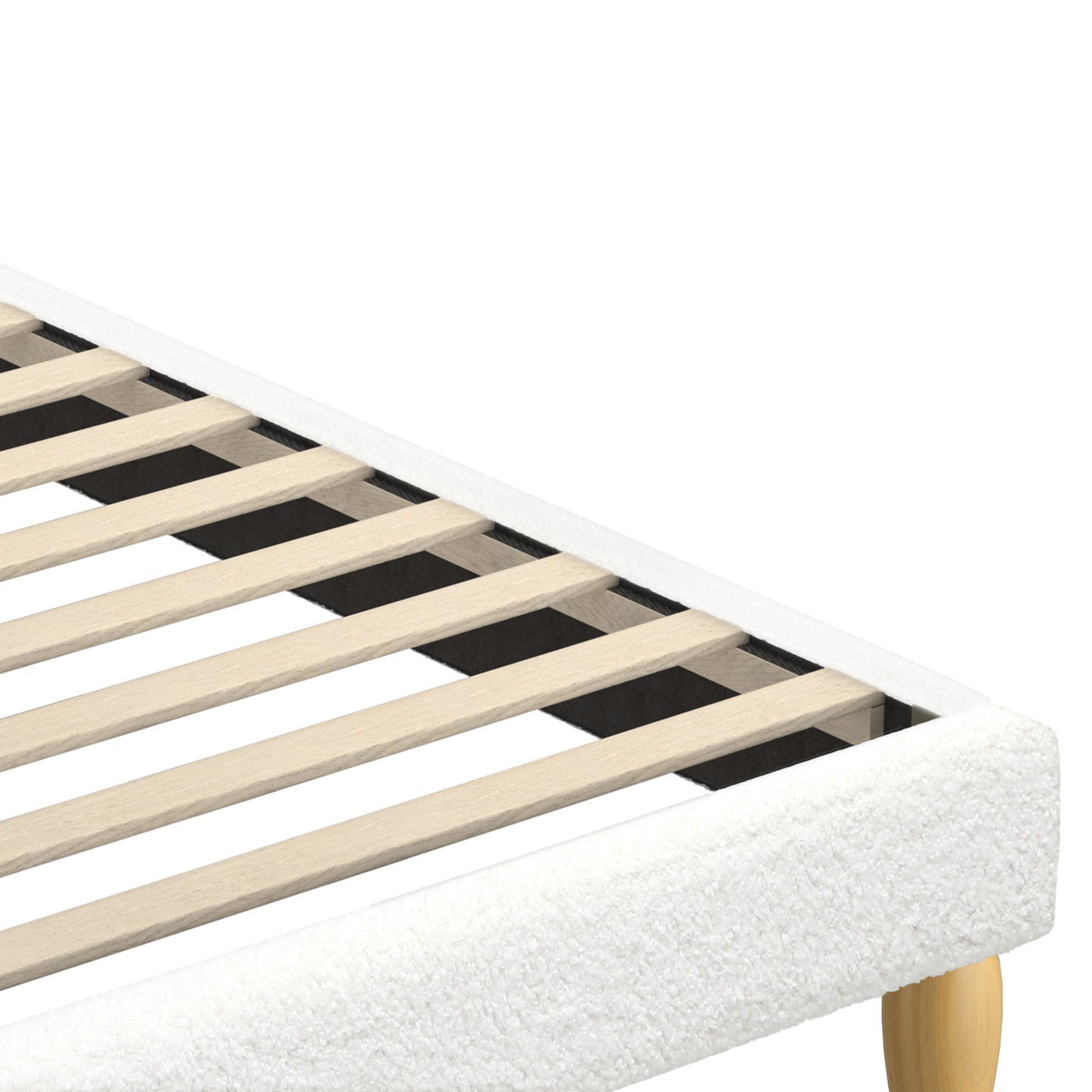 BF-B-MUNA-S-SP-WH-AB White Seraphine Boucle Bed