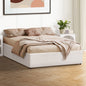 BF-B-TOTI-D-WH-AB Living Fusion White Seraphine Boucle Gas Lift Double Bed Base