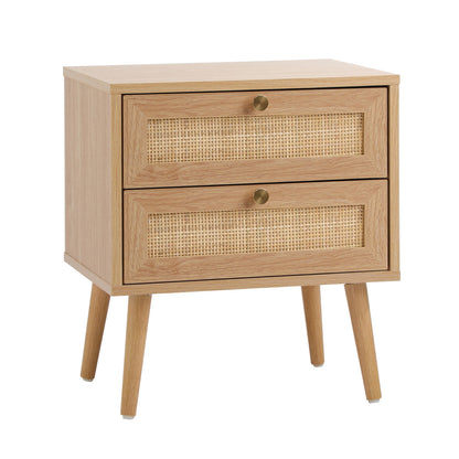 BT-OLIV-2D-WD Living Fusion Vesta 2 Drawer Rattan Bedside Table
