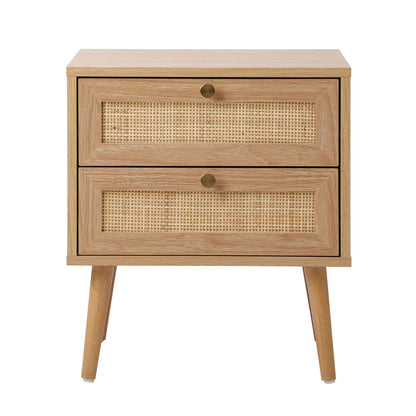BT-OLIV-2D-WD Living Fusion Vesta 2 Drawer Rattan Bedside Table
