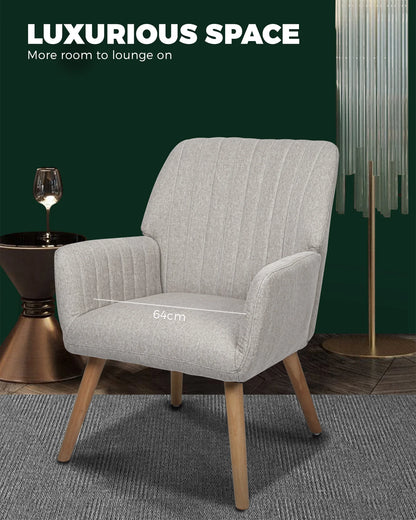 ACH-A1-BG Oikiture Armchair Fabric Couches Beige