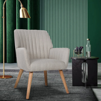 ACH-A1-BG Oikiture Armchair Fabric Couches Beige