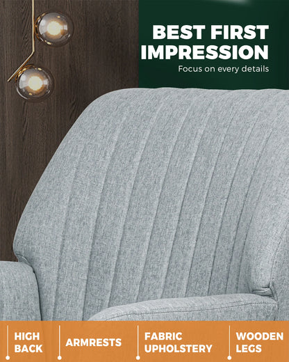 ACH-A1-GY Grey colour Oikiture Armchair Lounge Sofa Chair Fabric Accent Chairs Armchairs Couches