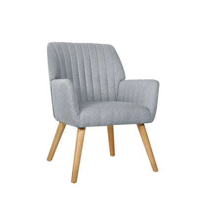 ACH-A1-GY Grey colour Oikiture Armchair Lounge Sofa Chair Fabric Accent Chairs Armchairs Couches