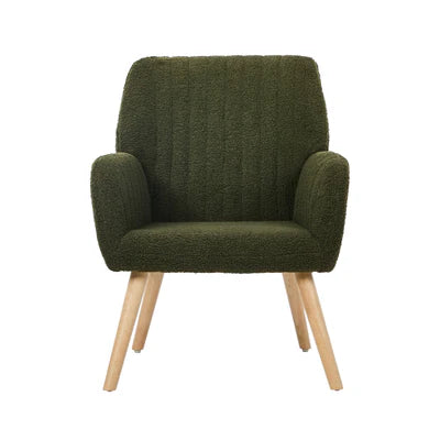 ACH-A1-SP-GN Oikiture Armchair Lounge Sofa Chair Sherpa Accent Chairs Armchairs Couches Green