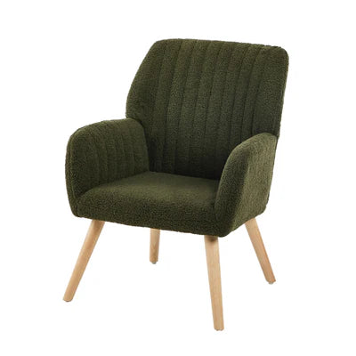 ACH-A1-SP-GN Oikiture Armchair Lounge Sofa Chair Sherpa Accent Chairs Armchairs Couches Green