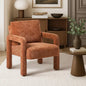 ACH-A11-OR Oikiture Armchair Velvet Accent Chairs 1 Seater Lounge Sofa Chair Orange
