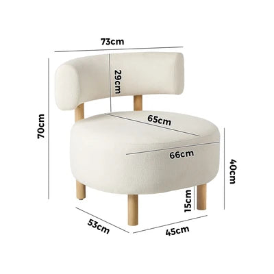 ACH-A12-BG Oikiture Wooden Armchair Lounge Chair Linen Fabric Accent Armchairs Beige