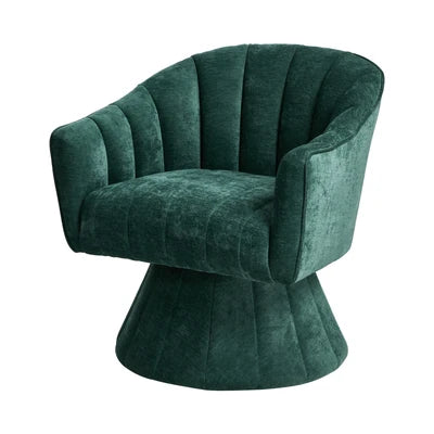 ACH-A14-GN Oikiture Swivel Armchair Linen Fabric Lounge Chair Accent Chair Green