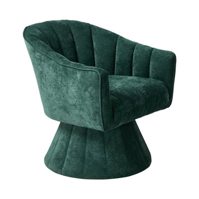 ACH-A14-GN Oikiture Swivel Armchair Linen Fabric Lounge Chair Accent Chair Green