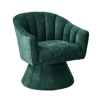 ACH-A14-GN Oikiture Swivel Armchair Linen Fabric Lounge Chair Accent Chair Green