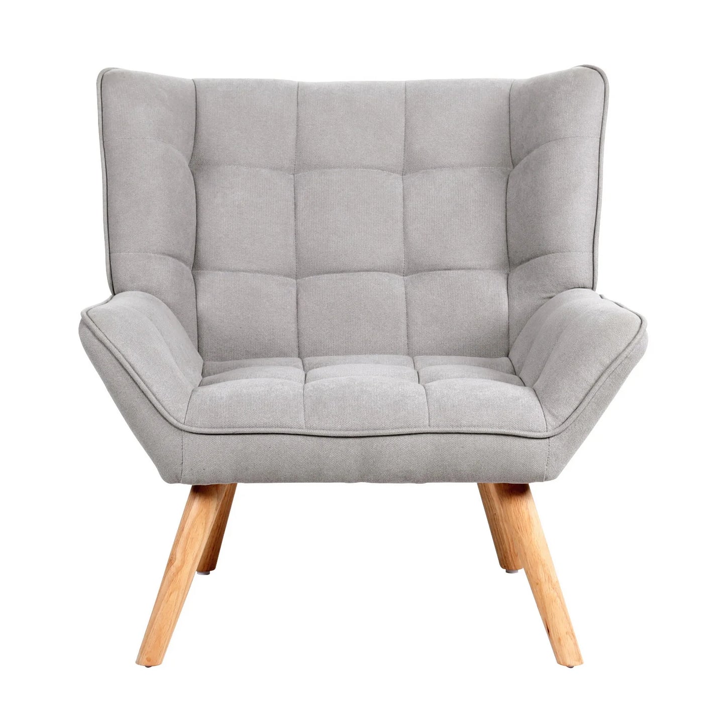 Oikiture Armchair Fabric Upholstered Tub Chair Grey