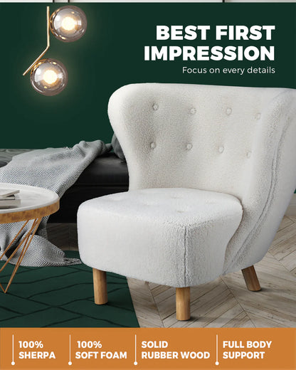 ACH-AGB5-WH Oikiture Armchair Accent Couches Sofa White