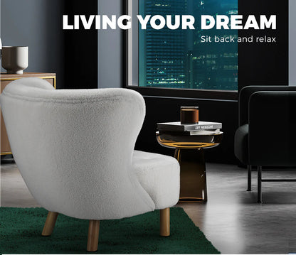 ACH-AGB5-WH Oikiture Armchair Accent Couches Sofa White