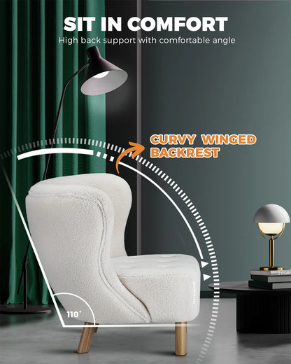 ACH-AGB5-WH Oikiture Armchair Accent Couches Sofa White