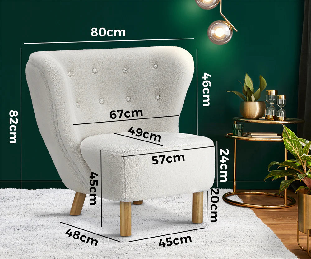 ACH-AGB5-WH Oikiture Armchair Accent Couches Sofa White