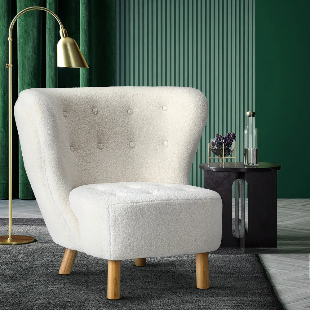ACH-AGB5-WH Oikiture Armchair Accent Couches Sofa White