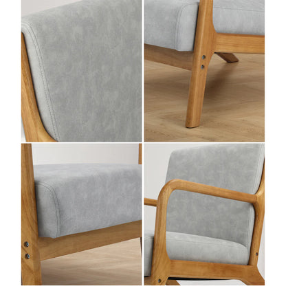 ACH-AGB7-TF-LIGY Oikiture Armchair Wood Couches Light Grey