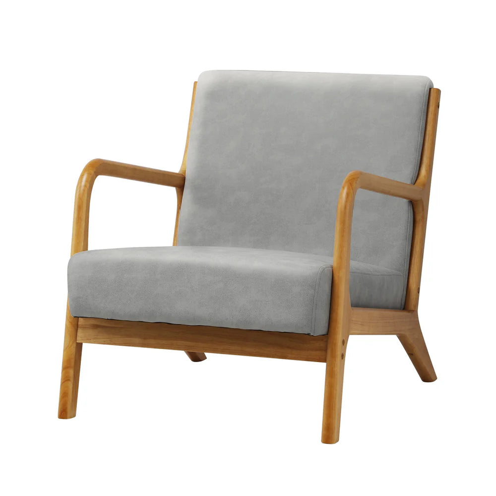 ACH-AGB7-TF-LIGY Oikiture Armchair Wood Couches Light Grey