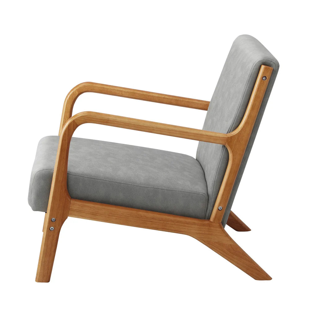 ACH-AGB7-TF-LIGY Oikiture Armchair Wood Couches Light Grey