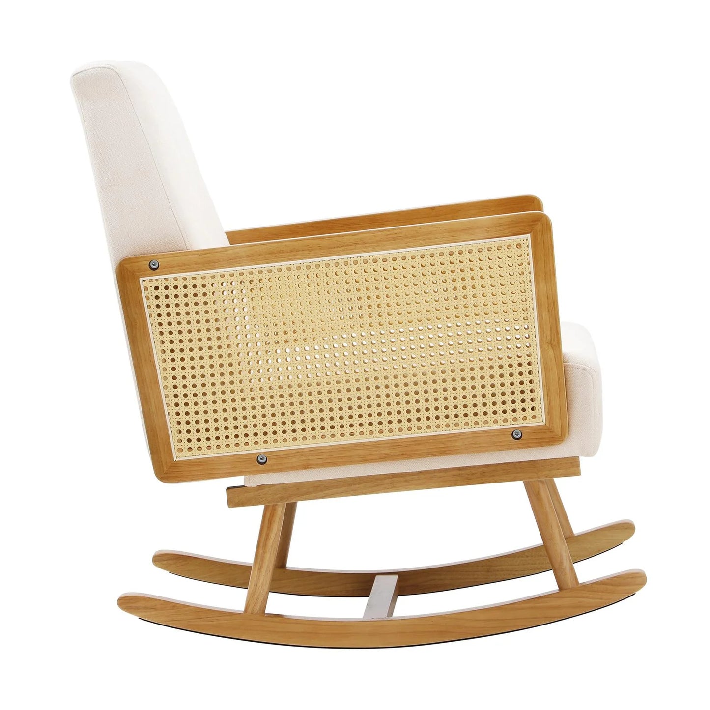 Oikiture Rocking Chair PE Rattan Beige
