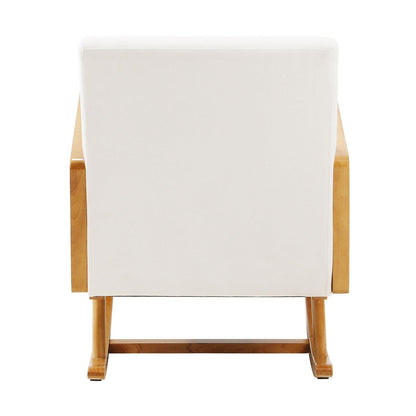 Oikiture Rocking Chair PE Rattan Beige