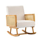 Oikiture Rocking Chair PE Rattan Beige