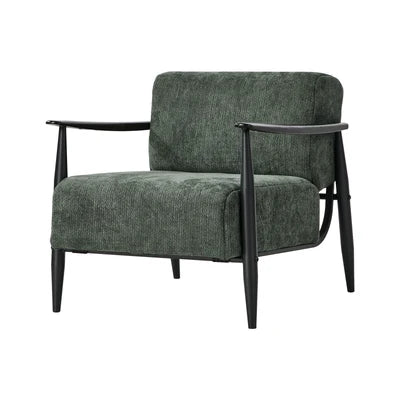 ACH-CLOUD-CLS-GN Oikiture Wooden Armchair Lounge Sofa Chair Chenille Accent Armchairs Green