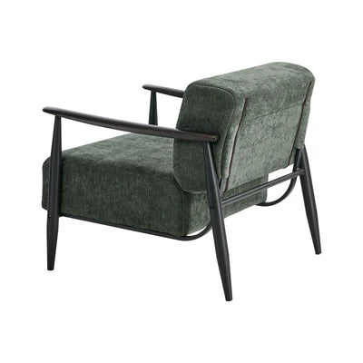 ACH-CLOUD-CLS-GN Oikiture Wooden Armchair Lounge Sofa Chair Chenille Accent Armchairs Green