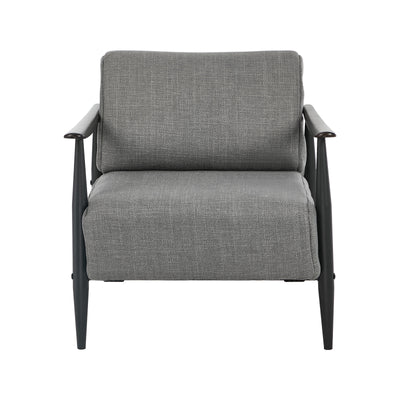 ACH-CLOUD-CLS-GY Oikiture Wooden Armchair Lounge Sofa Chair Fabric Accent Armchairs Grey