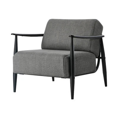 ACH-CLOUD-CLS-GY Oikiture Wooden Armchair Lounge Sofa Chair Fabric Accent Armchairs Grey