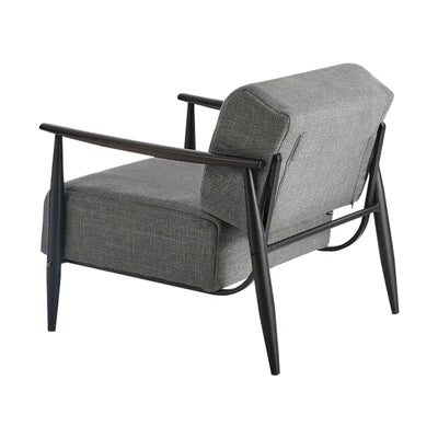 ACH-CLOUD-CLS-GY Oikiture Wooden Armchair Lounge Sofa Chair Fabric Accent Armchairs Grey