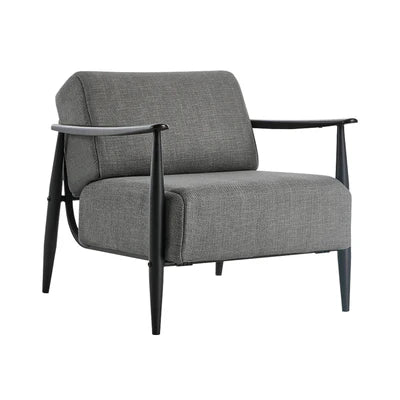 ACH-CLOUD-CLS-GY Oikiture Wooden Armchair Lounge Sofa Chair Fabric Accent Armchairs Grey