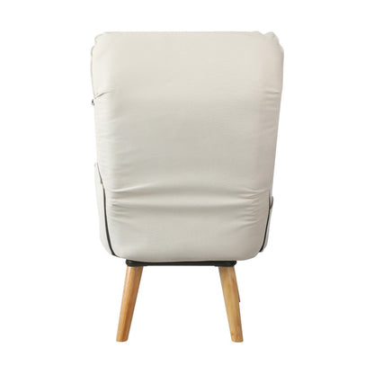 ACH-ST-TRON-BG Oikiture Armchair wit Stool 360° Swivel Seat Beige