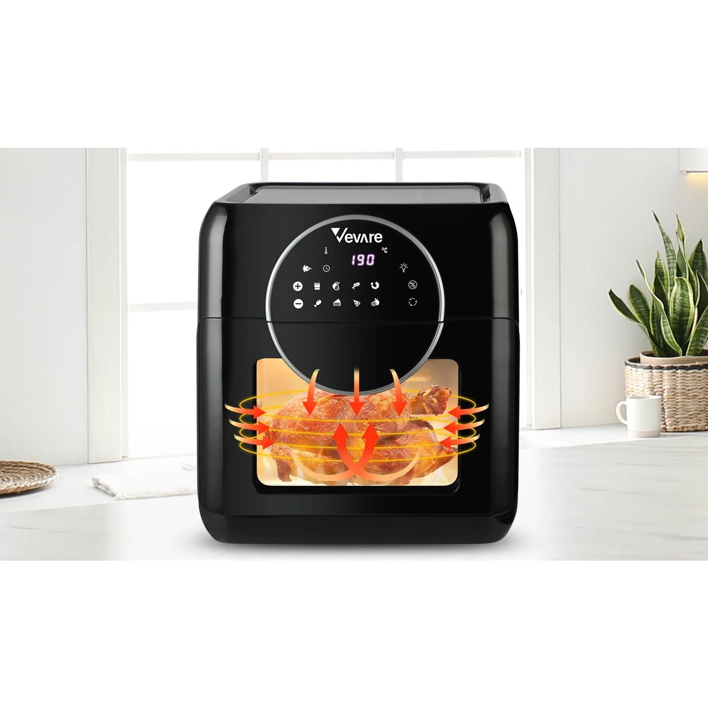 AF-A2-BK Air Fryer 10L LCD Fryers Low Fat Oven Airfryer Kitchen Cooker 1500W