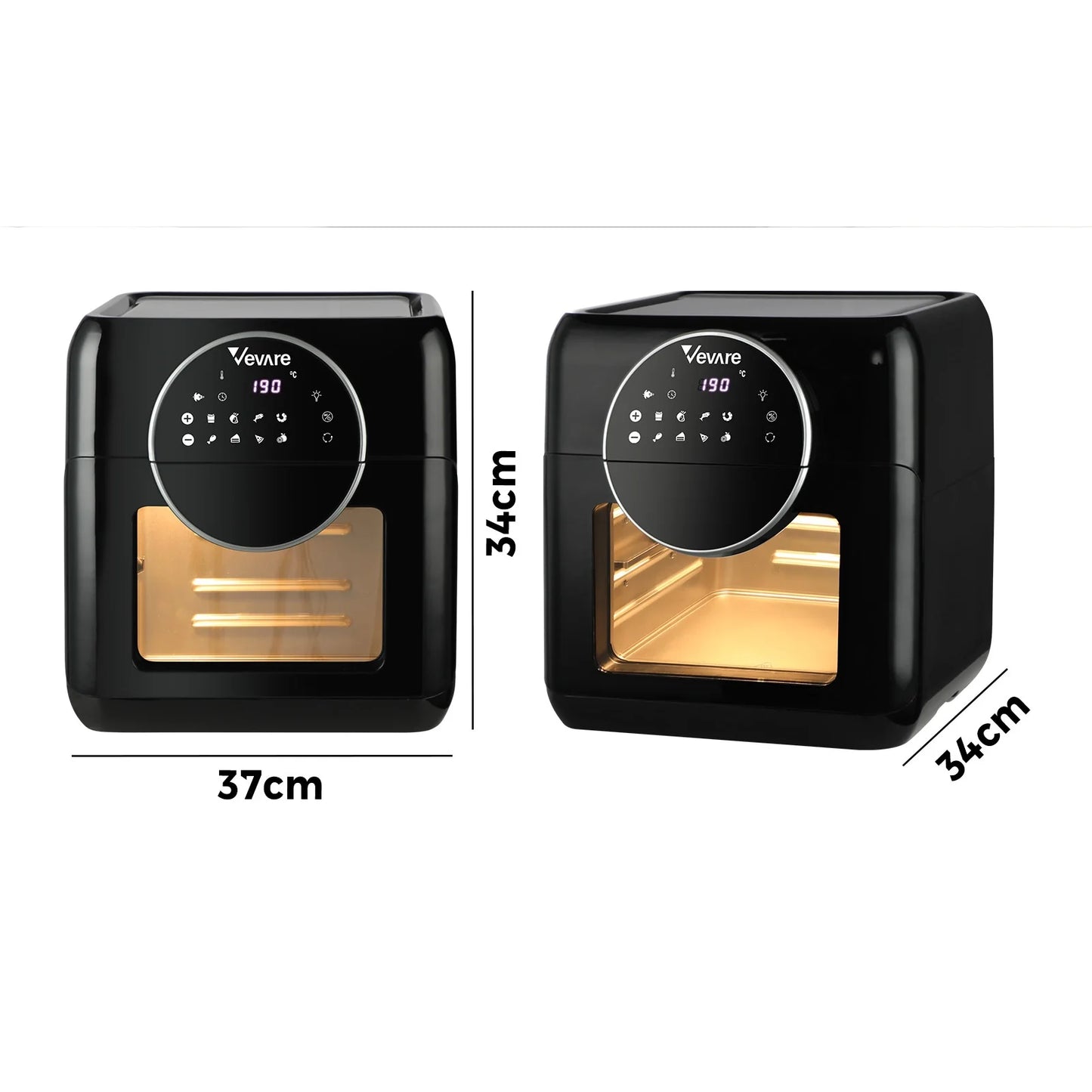 AF-A2-BK Air Fryer 10L LCD Fryers Low Fat Oven Airfryer Kitchen Cooker 1500W