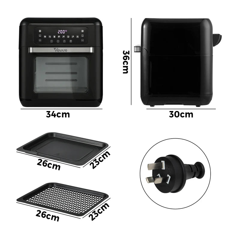 AF-A5-BK Vevare Air Fryer 12L Fryers Oven LCD Touch Oil Free Cooker 1500W Kitchen