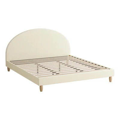 BF-B-MUNA-K-BG-AB Oikiture Bed Frame King Size Arched Beds Platform Beige Fabric